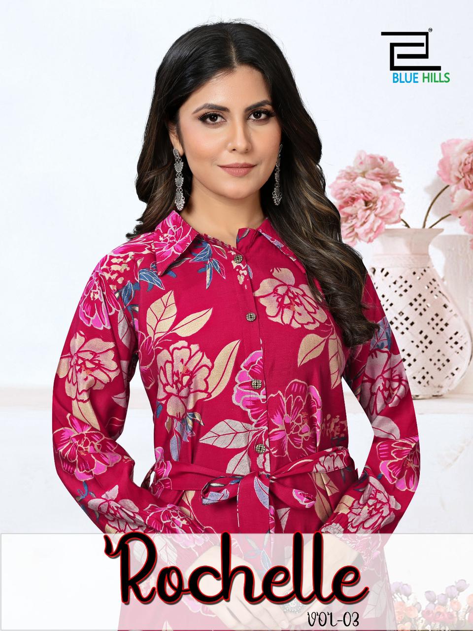 Rochelle Vol 3 By Blue Hills Printed Anarkali Kurtis Catalog